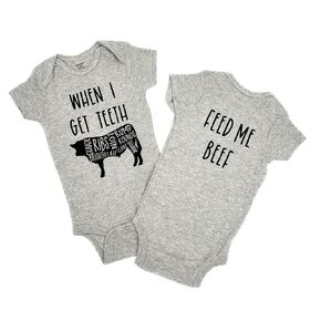 When I Get Teeth Feed Me Beef Infant Onesie (9-12 Months)