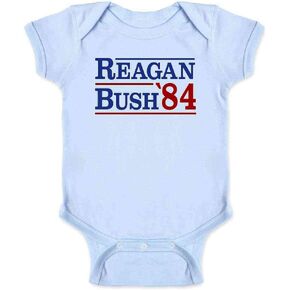 Pop Threads Reagan Bush 84 Shirt Campaign Conservative GOP Infant Baby Boy Girl Bodysuit