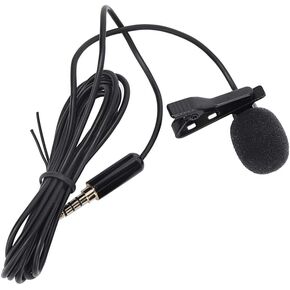 Lavalier Lapel Microphone, Mini Portable Collar Clip Interview Recording Microphone Mic 3.5mm Clip on Lapel Mic Noise Reduction Lapel Mic for Mobile Phone Recording Interview