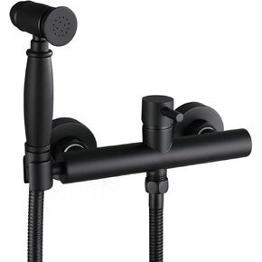 HandheldSprayer for Toilet, Brass Toilet ConcealedSpray Set, PortableFor Toilet Sprayer, with 1.5 M Stainless Steel Hose and Hot and Cold Mixing Valve, for Toilet Washing