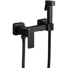 HandheldSprayer for Toilet Brass Baby Cloth Diaper Sprayer for Hot and Cold Water Matte Black PortableFaucet withHose for Feminine Wash Pet Washing, Easy to Install,B(B)