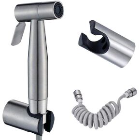 with Shut-Off & Stainless Steel Shower Hose and Handset Holder - 304 Stainless Steel Shower Set Wall Mounted