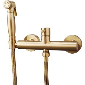 Sprayer kit HandheldSprayer for Toilet, Brass Portable Cloth Diaper Sprayer Set Hot and Cold Water Round BathroomSprayer Kit with Shower Hose for Personal Hygiene,Black