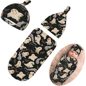 Personality Pink Western Newborn Swaddling Blanket Beanie Hat Funny Blanket Sleeping Bag New Born Sleep Sacks for Boys Girls