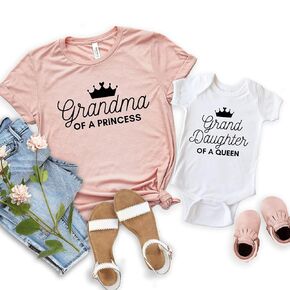 Queen Princess Grandmother And Granddaughter Gifts, Grandma Granddaughter Matching Shirts, Grandma's Girl, Personalized Grandkids Grandma Shirts, Gifts for New Grandma, Gigi, Abuela, Mimi, Christmas