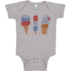 Taty Kids Patriotic Ice Ice Cream Bodysuit