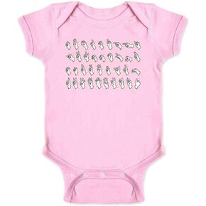 Pop Threads American Sign Language Alphabet Communication Infant Baby Boy Girl Bodysuit