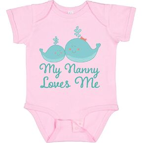 inktastic Nanny Loves Me Grandchild Whale Baby Bodysuit