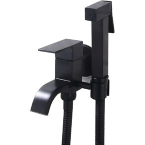 Sprayer Kit Black HandheldSprayer for Toilet with Single Cold Water, Single Handle Wall Mounted Bathroom Cloth Diaper Sprayer Set Brass ToiletSprayer Kit for Personal Hygiene