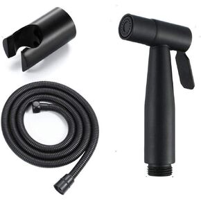 Hand HeldSprayer Stainless Steel SprayeShower Head with Hose and Bracket Holder - Black Toilet Spray Gun Set Stainless Steel Women's wash Faucet 1.5 Meter Stainless Steel I