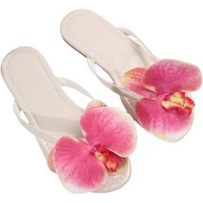 Gorglitter Women's Flower Thong Flat Flat Open Open Toe Flip Flops Beach Slide Slide