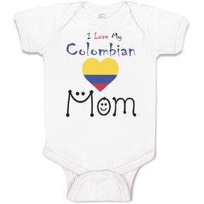Cute Rascals Baby Bodysuit I Love My Colombian Mom Boy & Girl Baby Clothes Funny Cotton A White Design Only 6 Months