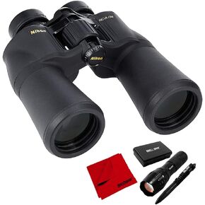 Nikon 8248 ACULON 10x50 Binoculars (A211) Bundle with Deco Gear FPT100BK Tactical Flashlight and Tactical Pen Set with Water/Shockproof Case + Deco Microfiber Cleaning Cloth