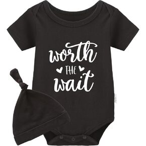 YSCULBUTOL Baby Twins Bodysuit Worth to Wait Clothes Set Newborn Romper Jumpsuit Bodysuit Outfits Short Sleeve Set in Saudi Arabia