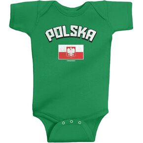 Threadrock Unisex Baby Polska Polish Flag Bodysuit