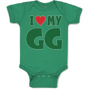 Baby Bodysuit I Love My Gg Grandma Grandmother Boy & Girl Baby Clothes Funny Cotton Kelly Green Design Only 6 Months