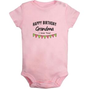 iDzn Happy Birthday Grandma I Love You Novelty Rompers, Newborn Baby Bodysuits, Infant Jumpsuits, Kids Short Clothes Outfits