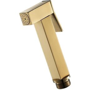 Stainless Steel Bathroom Shower Head Kit Accessory - Full Copper Gold Square Toilet Toilet Cleaning Booster Spray Gun Set Wall Mounted
