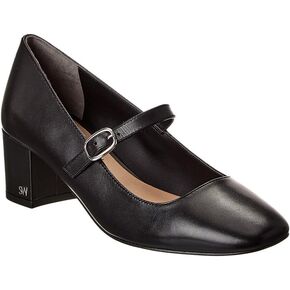 Stuart Weitzman Louise 50 Block Leather Mary Jane Pump