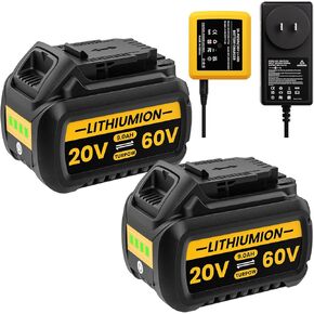 9.0AH بديل تم ترقيته لبطارية DEWALT 60V و 20V MAX ، DCB609 DCB606 DCB612 DCB200 DCB201 DCB203 DCB204 DCB206 DCB207 DCB209180WH BACKAN