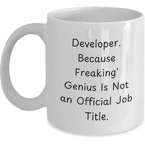 Developer Gifts from Friends, White Coffee Mug with Funny Quote, 11oz or 15oz Capacity, Perfect for Christmas