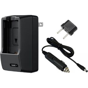 Battery Charger Compatible with Fujifilm FinePix S9900W. Universal Voltage (100-240V), Portable Compact Design, Flip Out Plug (Includes Car Charger)