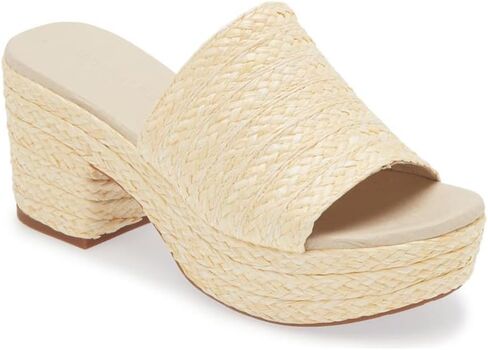 Chocolat Blu Women Shoes Gilda Raffia Chunky Slide in Saudi Arabia