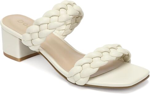 Wide Width Chunky Heels for Women Braided Dressy Sandals Square Open Toe Summer Shoes in Saudi Arabia