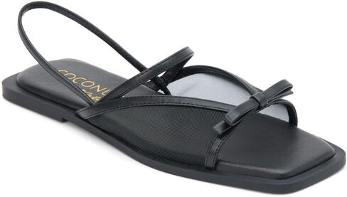 Coconuts by Matisse Womens Tropea Mesh Flat Slingback Casual Sandals Casual - Black in Kuwait