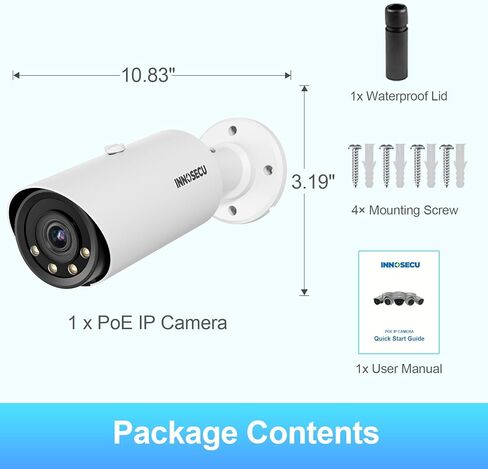 8MP AI PoE Camera, Outdoor Security IP Dome Camera, Smart Sound Alarm, Light Color Night Vision, AI Human/Vehicle Detection, Two Way Audio, 2.8mm Lens Wide Angle 110°, IND8BD97D in Kuwait