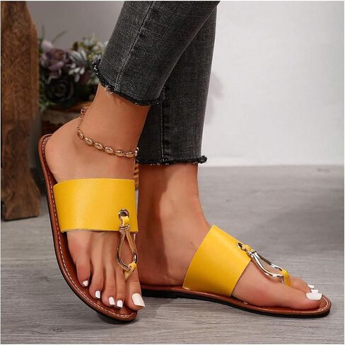 Verdusa Women's Summer Colorblock Thong Sandals Open Toe Slip on Slippers | Sandals for Women, Flip Flops for Women, Flat Sandals, Color Block, Metal Buckle, Open Toe in Saudi Arabia
