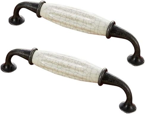 Vintage Cabinet Handles Pulls,drawer pulls, 2 pcs Kitchen Cabinet Ceramic Bow Handle Drawer Handles/Knob, Cabinet Drawer Pull Ceramic Door Handle Wardrobe Knob, Hole Centers 5.0" ( Color : Style a ) in Saudi Arabia