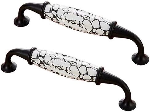Vintage Cabinet Handles Pulls,drawer pulls, 2 pcs Kitchen Cabinet Ceramic Bow Handle Drawer Handles/Knob, Cabinet Drawer Pull Ceramic Door Handle Wardrobe Knob, Hole Centers 5.0" ( Color : Style a ) in Saudi Arabia