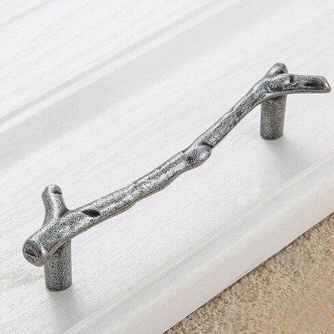 Vintage Cabinet Handles Pulls,Drawer pulls, 4pcs Simple Solid Drawer Knob Antique Wardrobe Cupboard Handles Extended Branch Furniture Handles (Color : As Show, Size : 122 * 21 * 25mm) in Saudi Arabia