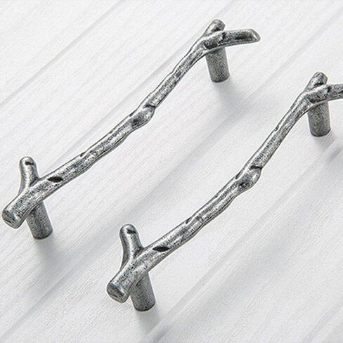 Vintage Cabinet Handles Pulls,Drawer pulls, 4pcs Simple Solid Drawer Knob Antique Wardrobe Cupboard Handles Extended Branch Furniture Handles (Color : As Show, Size : 122 * 21 * 25mm) in Saudi Arabia