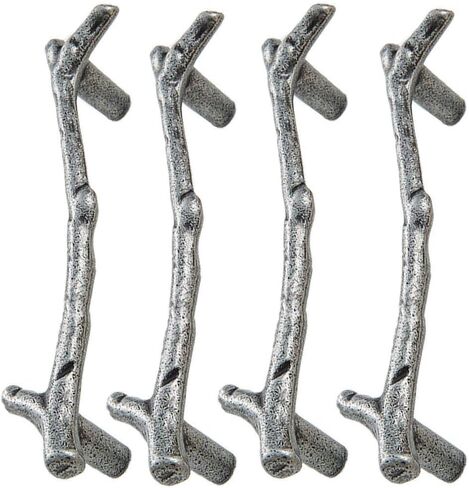 Vintage Cabinet Handles Pulls,Drawer pulls, 4pcs Simple Solid Drawer Knob Antique Wardrobe Cupboard Handles Extended Branch Furniture Handles (Color : As Show, Size : 122 * 21 * 25mm) in Saudi Arabia