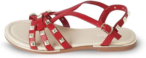J. Adams Women's Strappy Flat Sandals with Gold Studs – Comfortable and Stylish Summer Footwear in Saudi Arabia