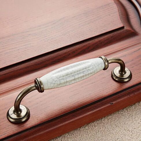 Vintage Cabinet Handles Pulls,drawer pulls, Ceramic Door Handle Antique Pull Handle for Drawer Door Cupboard Wardrobe Cabinet Pulls, 2 PCS Kitchen Drawer Pull Cabinet Handle/Knobs, 128mm Hole Centers in Saudi Arabia