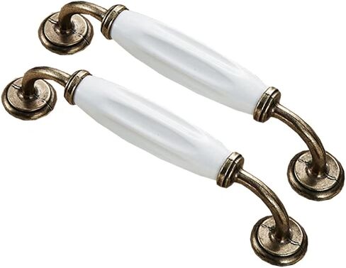 Vintage Cabinet Handles Pulls,drawer pulls, Ceramic Door Handle Antique Pull Handle for Drawer Door Cupboard Wardrobe Cabinet Pulls, 2 PCS Kitchen Drawer Pull Cabinet Handle/Knobs, 128mm Hole Centers in Saudi Arabia