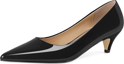 YODEKS Womens Kitten Heel Pumps Pointy Toe Low Kitten Heels Slip On 2 Inch Office Dress Shoes in Saudi Arabia