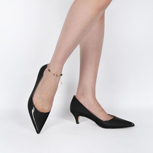 YODEKS Womens Kitten Heel Pumps Pointy Toe Low Kitten Heels Slip On 2 Inch Office Dress Shoes in Saudi Arabia