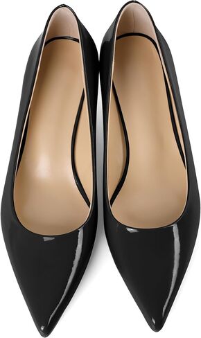 YODEKS Womens Kitten Heel Pumps Pointy Toe Low Kitten Heels Slip On 2 Inch Office Dress Shoes in Saudi Arabia