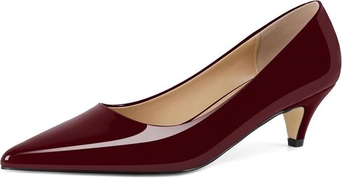 YODEKS Womens Kitten Heel Pumps Pointy Toe Low Kitten Heels Slip On 2 Inch Office Dress Shoes in Saudi Arabia