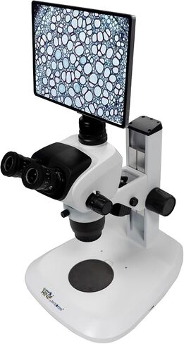 Biologix Trinocular Stereomicroscope, Eyepiece 10X/23mm (Adjustable View), with Intelligent Measuring Camera YW3609E, with External Ground Light Source and Four-Zone Control Ring Light HS-72 in Kuwait