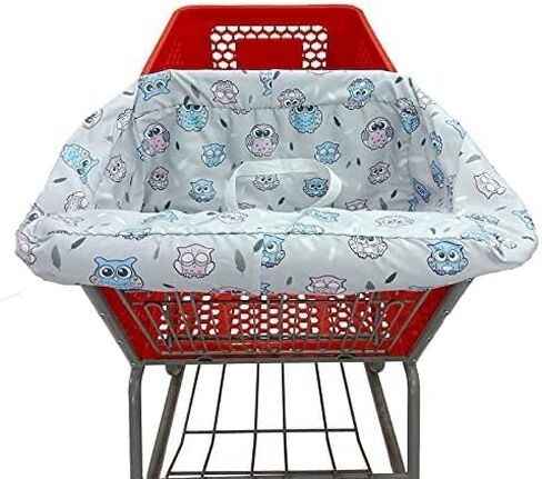 Pozico 2-in-1 Shopping Cart Cover for Baby – High Chair Cover, Grocery Cart Cover, Machine Washable with Portable Cloth Bag – Baby Cart Seat Cover for Boys & Girls – Bluepoint Design in Saudi Arabia