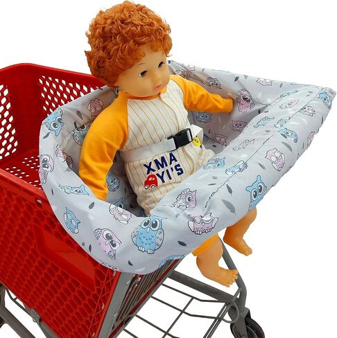 Pozico 2-in-1 Shopping Cart Cover for Baby – High Chair Cover, Grocery Cart Cover, Machine Washable with Portable Cloth Bag – Baby Cart Seat Cover for Boys & Girls – Bluepoint Design in Saudi Arabia