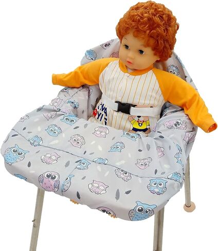 Pozico 2-in-1 Shopping Cart Cover for Baby – High Chair Cover, Grocery Cart Cover, Machine Washable with Portable Cloth Bag – Baby Cart Seat Cover for Boys & Girls – Bluepoint Design in Saudi Arabia