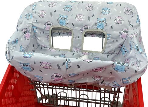 Pozico 2-in-1 Shopping Cart Cover for Baby – High Chair Cover, Grocery Cart Cover, Machine Washable with Portable Cloth Bag – Baby Cart Seat Cover for Boys & Girls – Bluepoint Design in Saudi Arabia