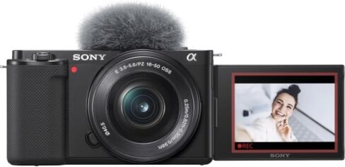 Sony ZV-E10 Mirrorless Camera with 16-50mm Lens | White Bundle with 64GB Memory Card, UV Filter, 8" Flexipod, Spare Battery & Charger, KC-25 Camera Shoulder Bag, Deluxe Cleaning Kit and Cloth in Saudi Arabia