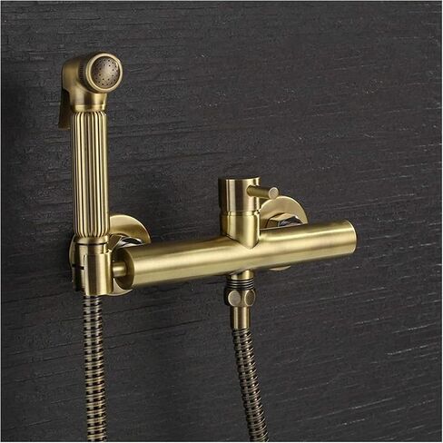 ToiletSprayerSpray Gun, Brushed Gold ToiletTap, Hot and Cold HygienicFaucet Shattaf(B) in Saudi Arabia